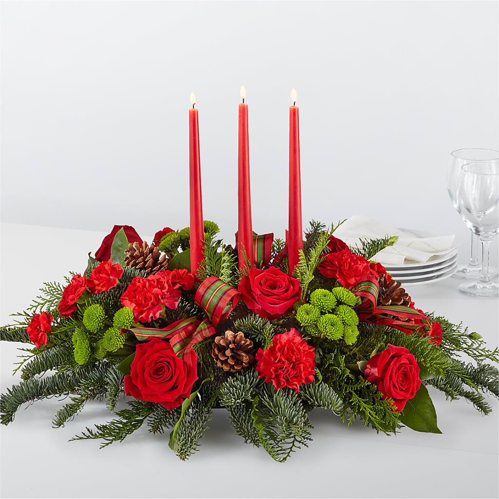 By the Candlelight Centerpiece – F & S FLOWERS DESIGN LLC, Margate FL