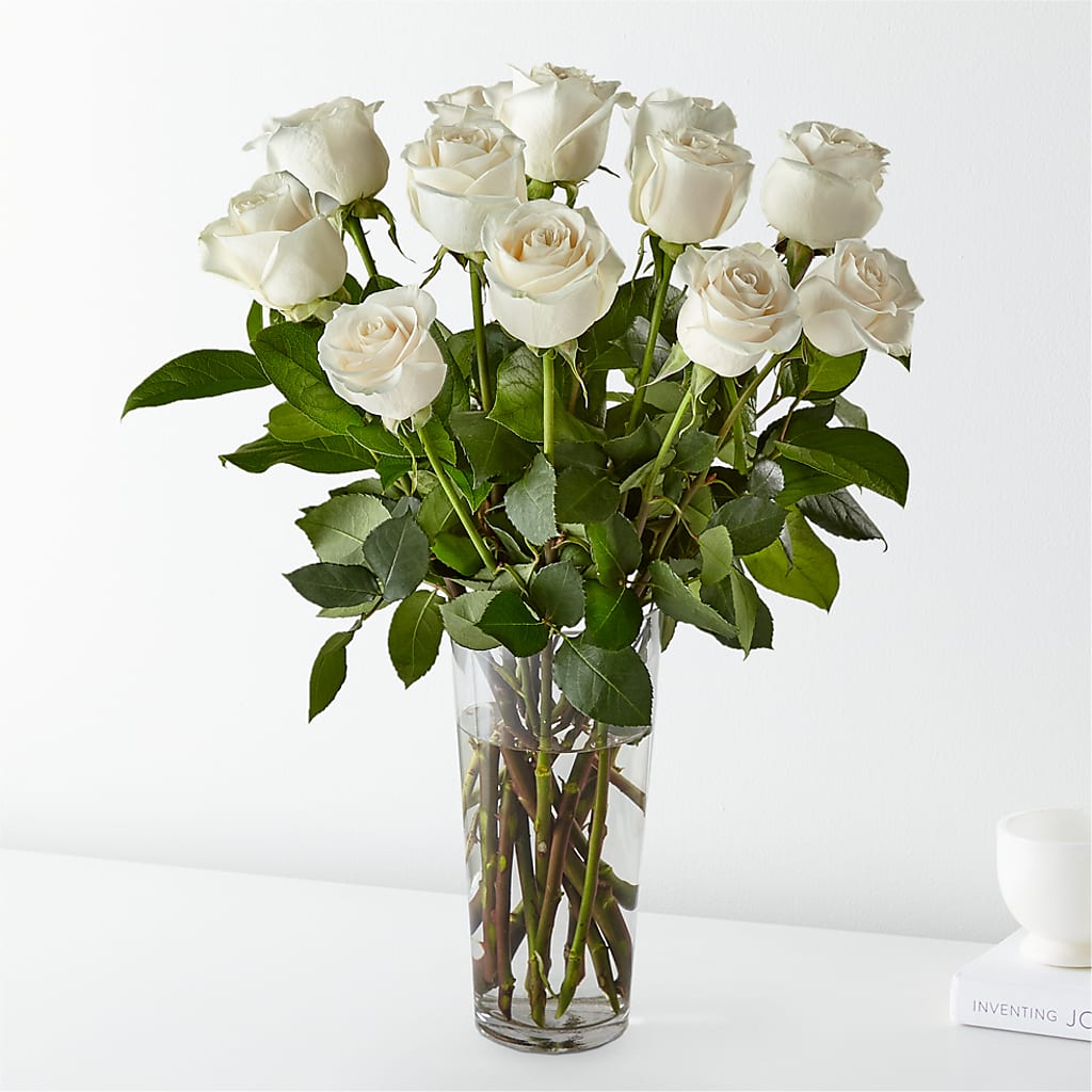 Long Stem White Rose Bouquet – F & S FLOWERS DESIGN LLC, Margate FL