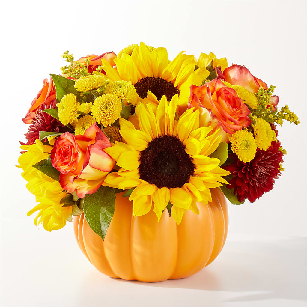 Golden Gourd Pumpkin Bouquet – F & S FLOWERS DESIGN LLC, Margate FL