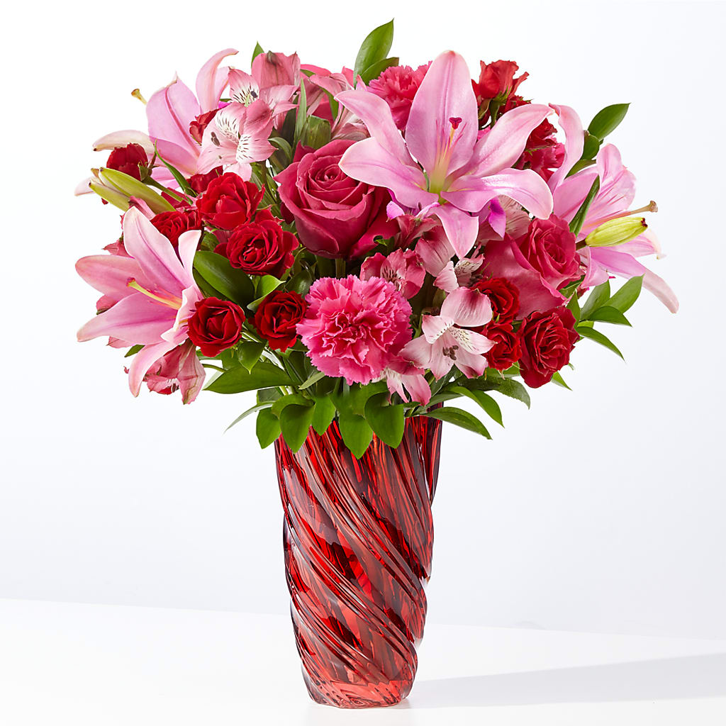 In Love Bouquet with Luxe Swirl Vase – F & S FLOWERS DESIGN LLC, Margate FL
