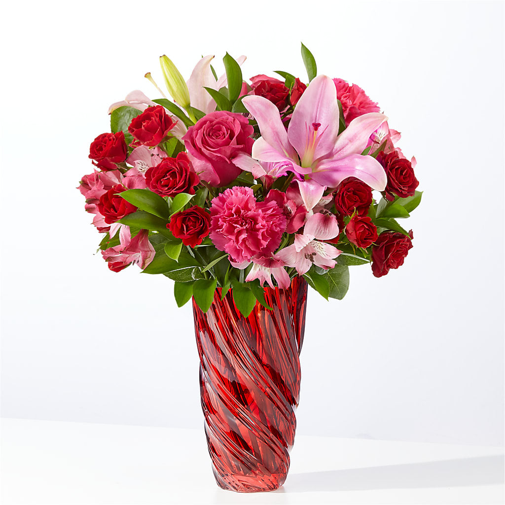 In Love Bouquet with Luxe Swirl Vase – F & S FLOWERS DESIGN LLC, Margate FL