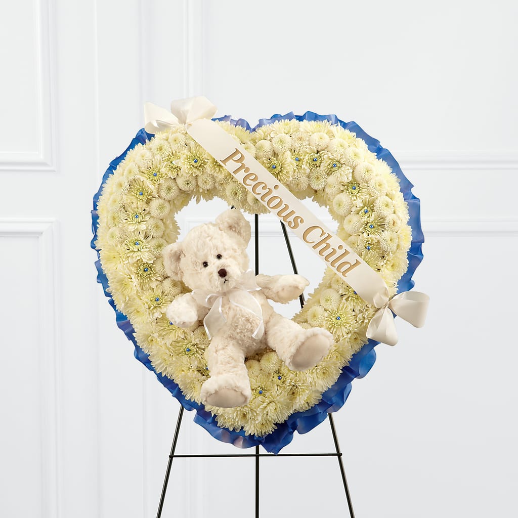 Precious Child Standing Heart – F & S FLOWERS DESIGN LLC, Margate FL