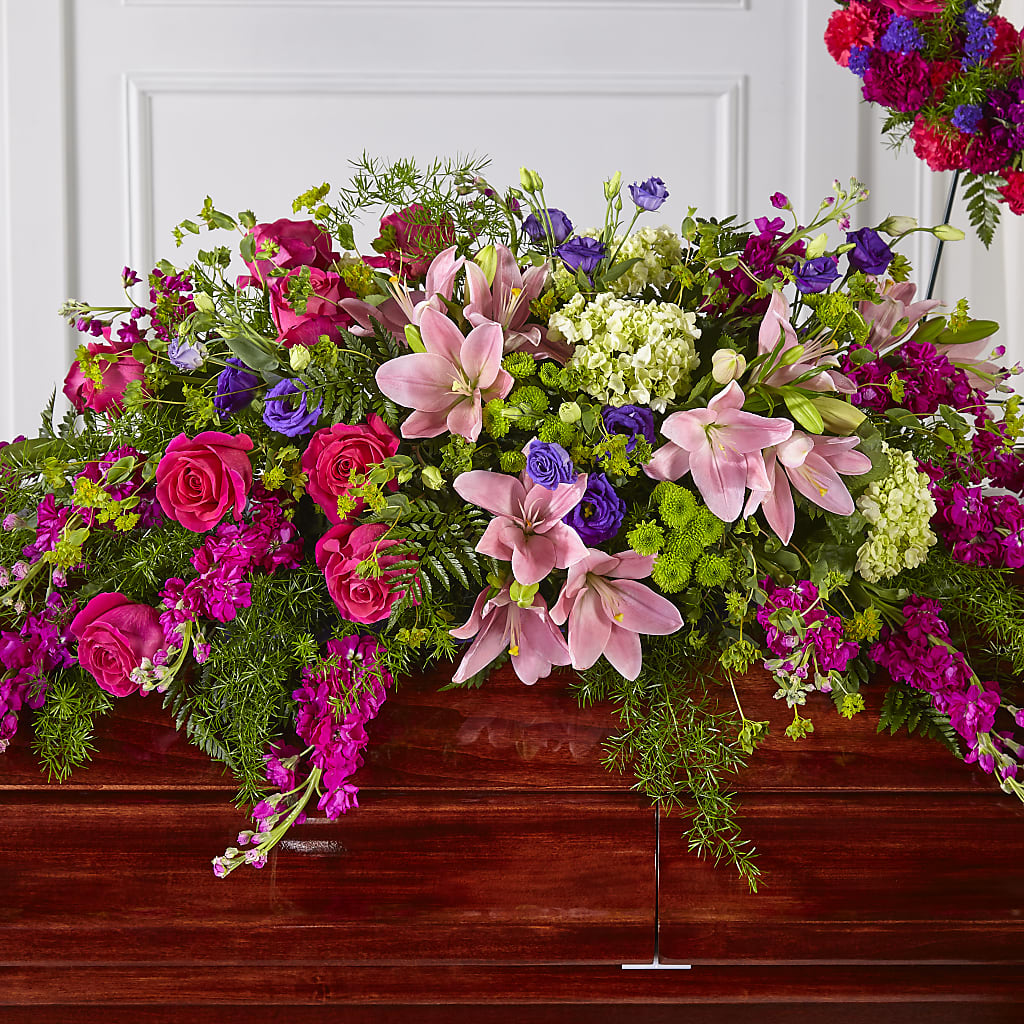 Radiant Tribute Casket Spray – F & S FLOWERS DESIGN LLC, Margate FL