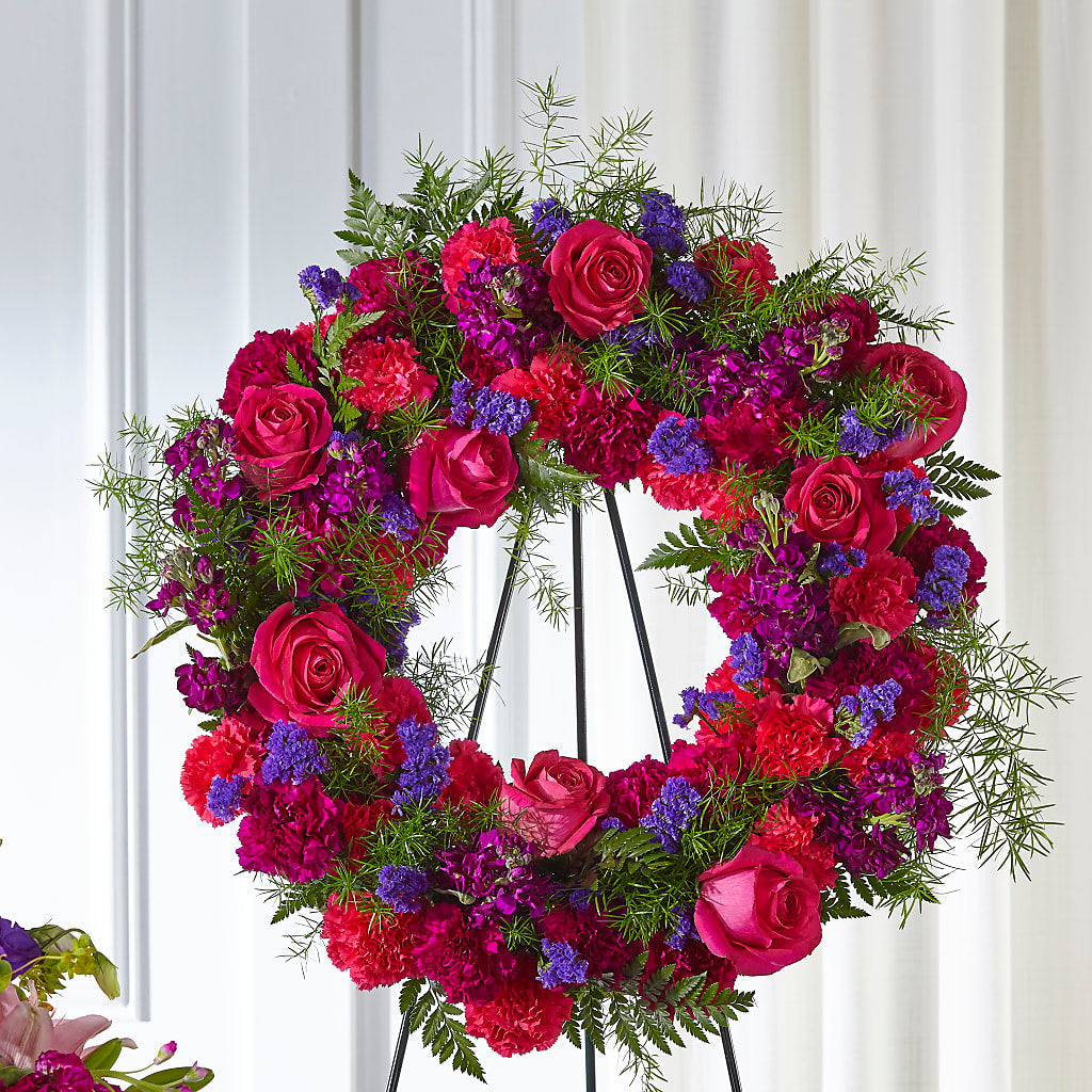 Calming Colors Wreath – F & S FLOWERS DESIGN LLC, Margate FL