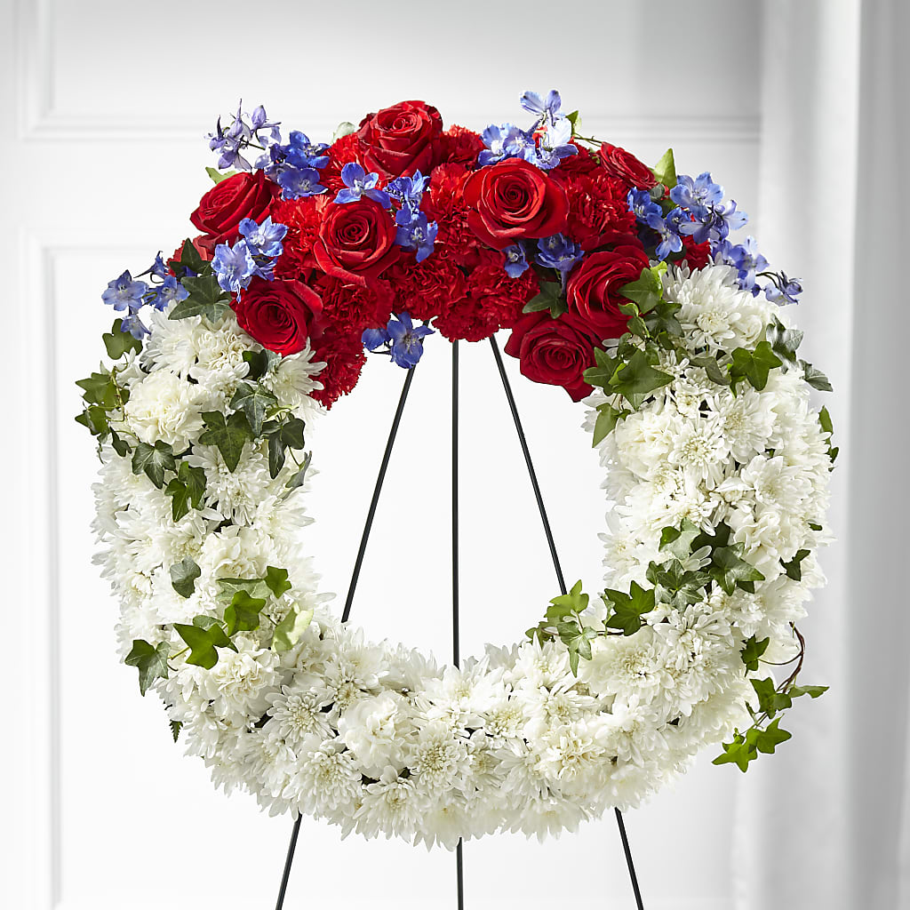 Patriotic Passion Wreath – F & S FLOWERS DESIGN LLC, Margate FL