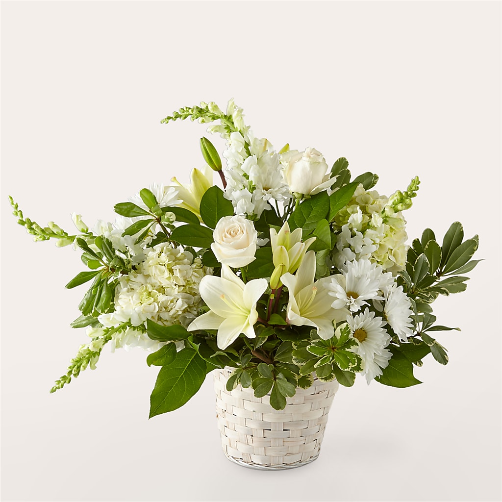 Ivory Elegance Floral Basket – F & S FLOWERS DESIGN LLC, Margate FL