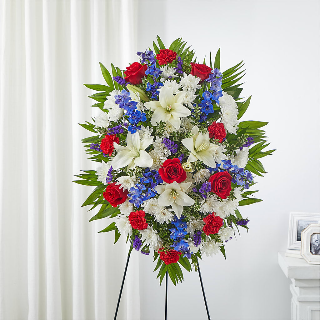 Cherished Service Standing Spray – F & S FLOWERS DESIGN LLC, Margate FL