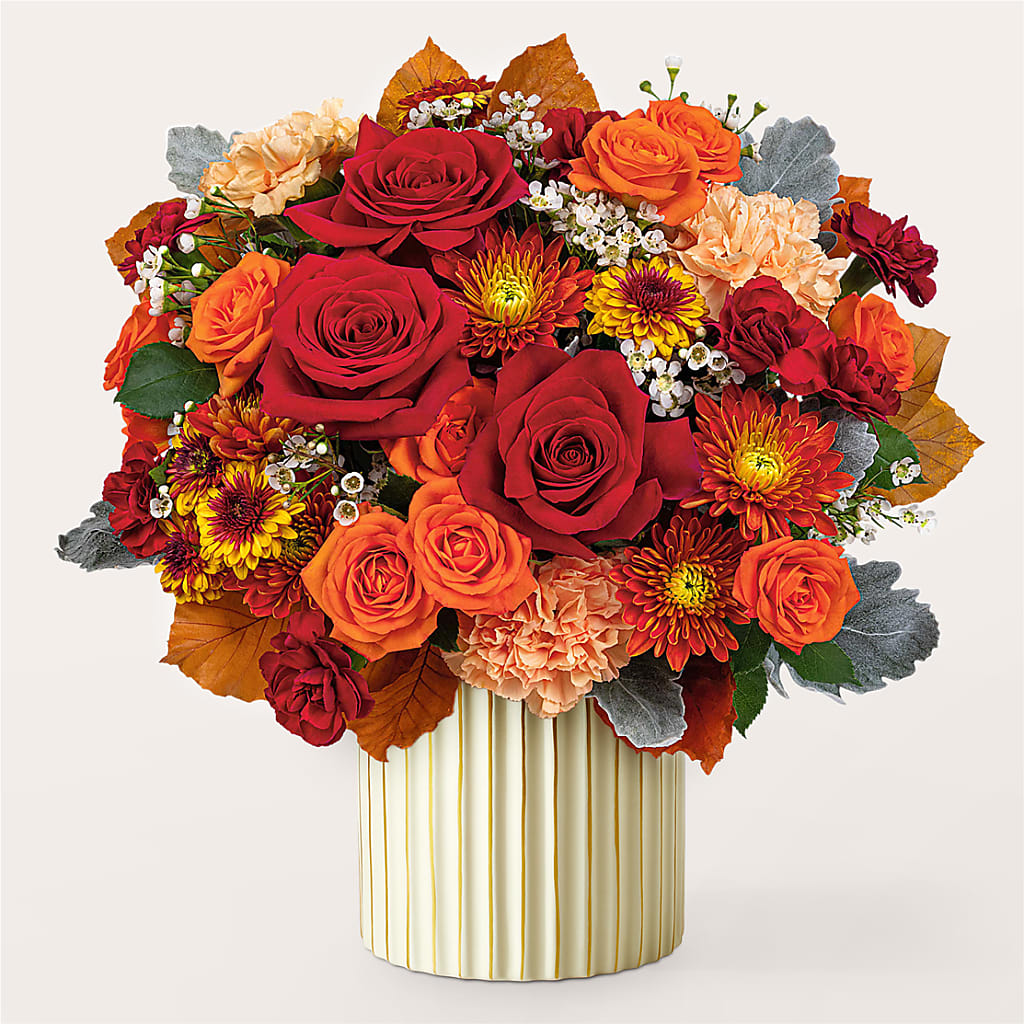 Merlot Bouquet with Ivory Vase – F & S FLOWERS DESIGN LLC, Margate FL