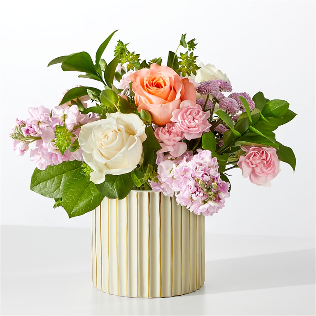 French Market Bouquet with Ivory Vase – F & S FLOWERS DESIGN LLC, Margate FL