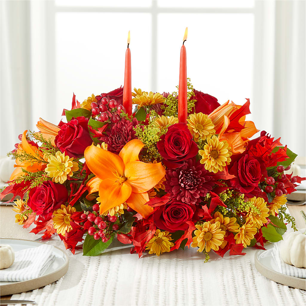 Autumn's Embrace Centerpiece – F & S FLOWERS DESIGN LLC, Margate FL