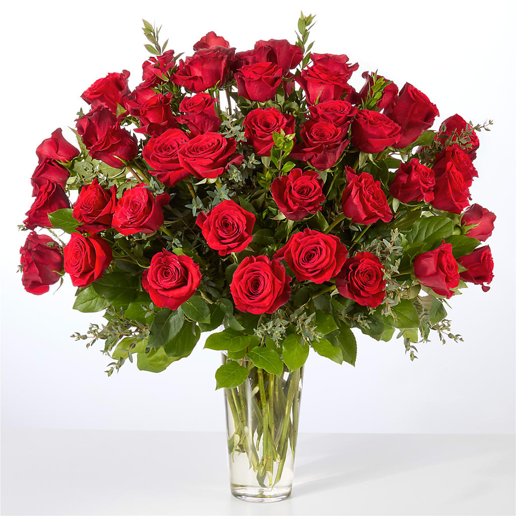 Forever Yours Fifty Stem Red Rose Bouquet – F & S FLOWERS DESIGN LLC, Margate FL