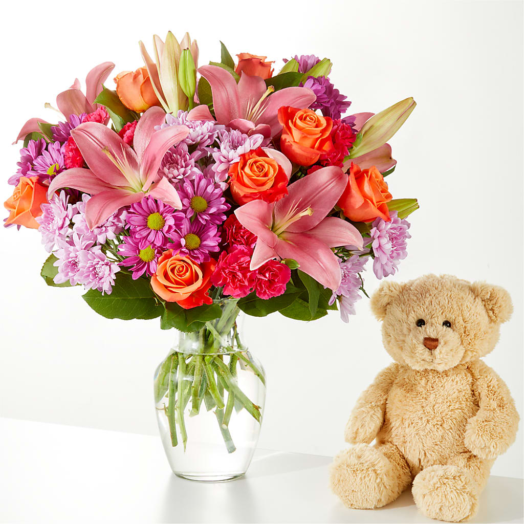 One and Only Bouquet and Bear Bundle – F & S FLOWERS DESIGN LLC, Margate FL