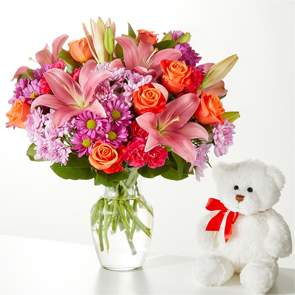 One and Only Bouquet and Bear Bundle – F & S FLOWERS DESIGN LLC, Margate FL