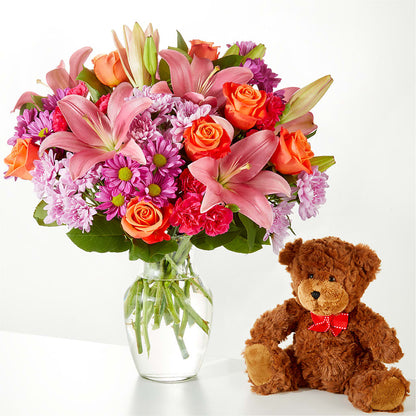 One and Only Bouquet and Bear Bundle – F & S FLOWERS DESIGN LLC, Margate FL