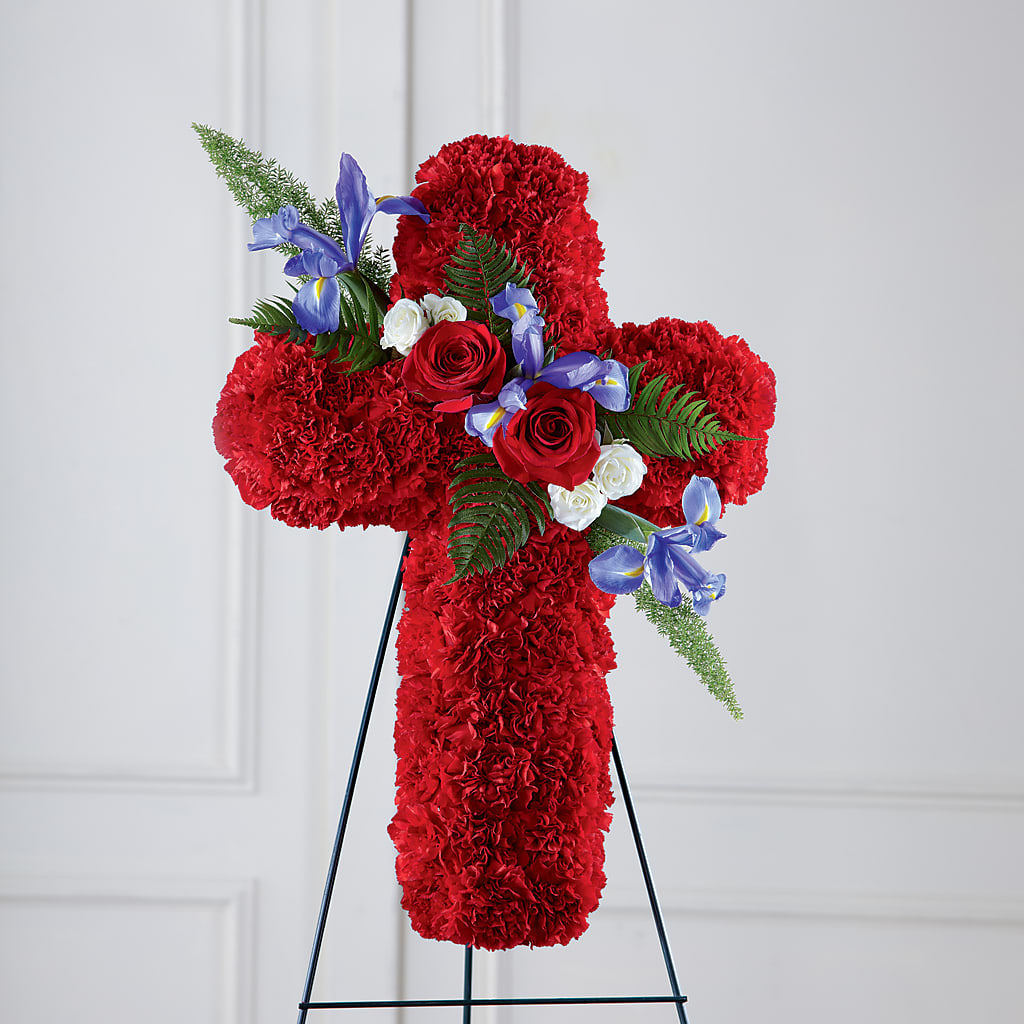Faithful Hero Floral Cross – F & S FLOWERS DESIGN LLC, Margate FL
