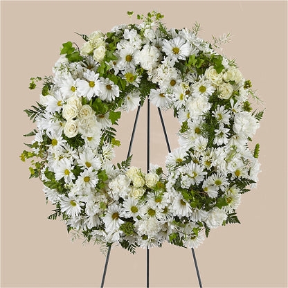Faithful Wishes Wreath – F & S FLOWERS DESIGN LLC, Margate FL