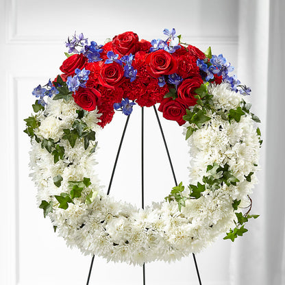 Patriotic Passion Wreath – F & S FLOWERS DESIGN LLC, Margate FL