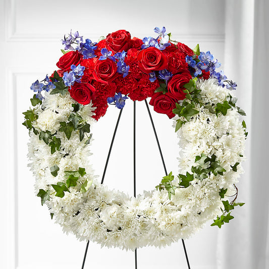 Patriotic Passion Wreath – F & S FLOWERS DESIGN LLC, Margate FL