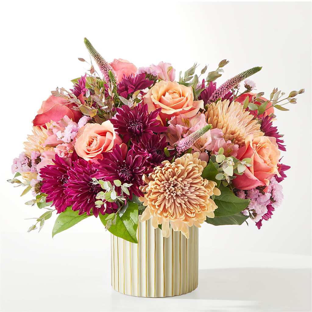 Berry Cobbler Bouquet with Ivory Vase – F & S FLOWERS DESIGN LLC, Margate FL