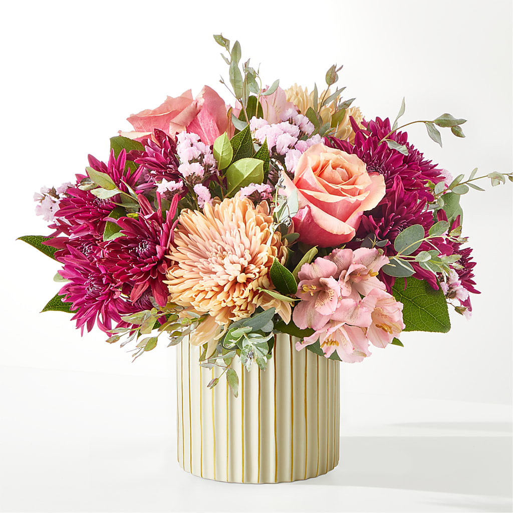Berry Cobbler Bouquet with Ivory Vase – F & S FLOWERS DESIGN LLC, Margate FL