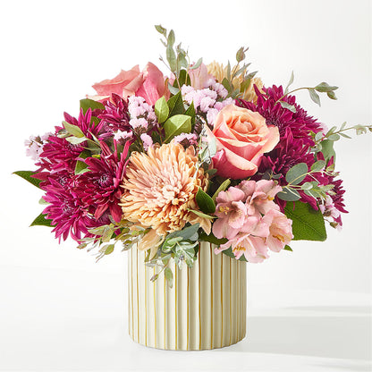 Berry Cobbler Bouquet with Ivory Vase – F & S FLOWERS DESIGN LLC, Margate FL