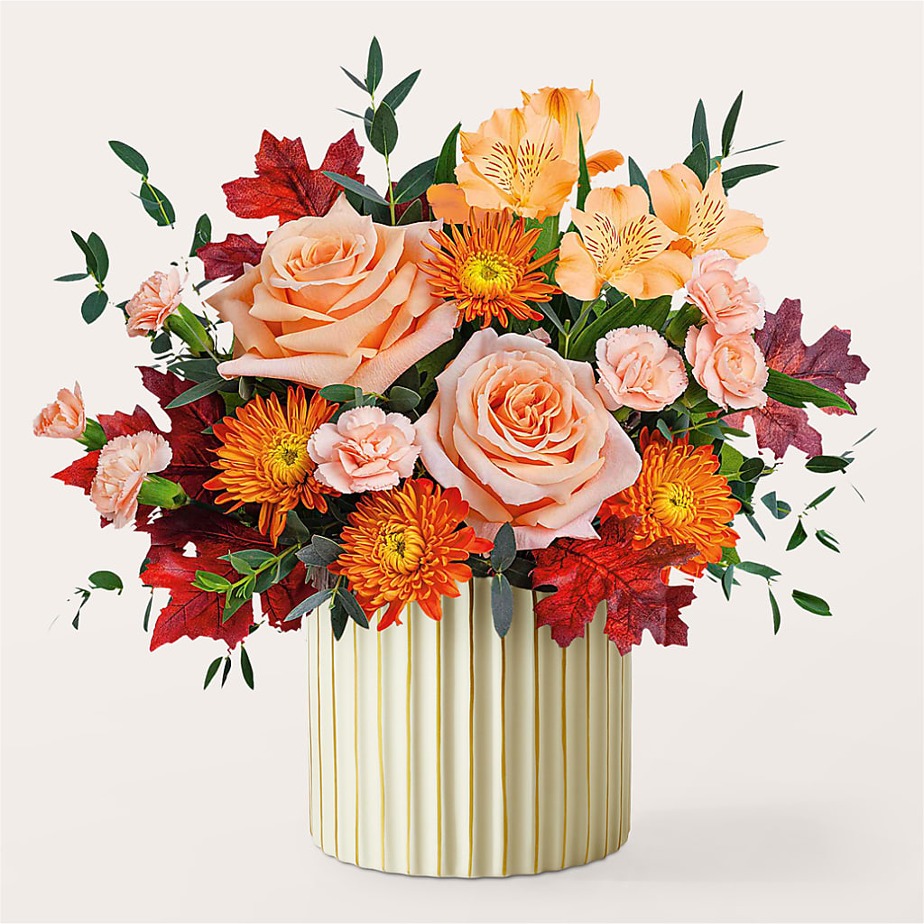 Spiced Latte Bouquet with Ivory Vase – F & S FLOWERS DESIGN LLC, Margate FL