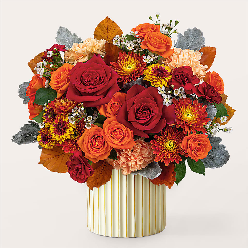 Merlot Bouquet with Ivory Vase – F & S FLOWERS DESIGN LLC, Margate FL