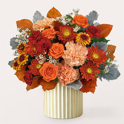 Merlot Bouquet with Ivory Vase – F & S FLOWERS DESIGN LLC, Margate FL