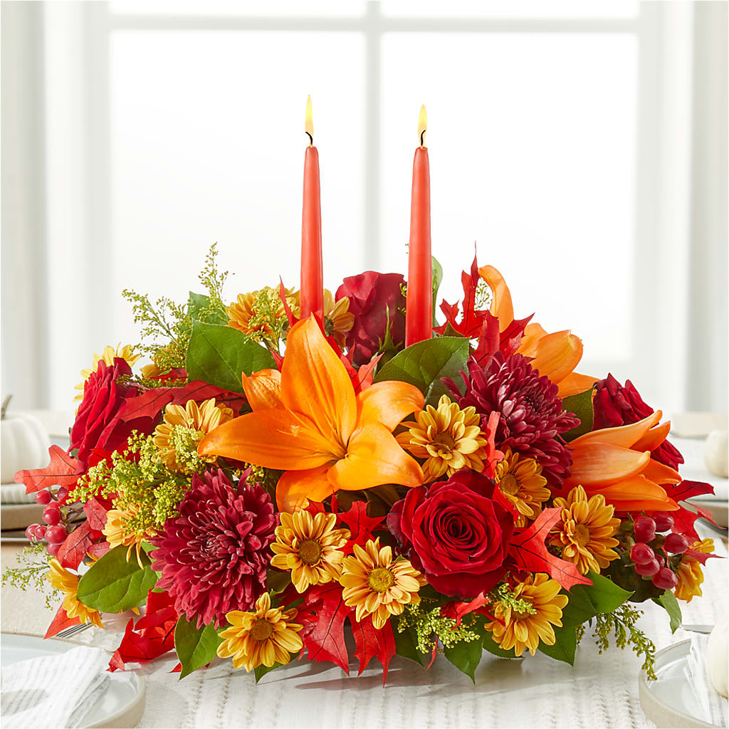 Autumn's Embrace Centerpiece – F & S FLOWERS DESIGN LLC, Margate FL