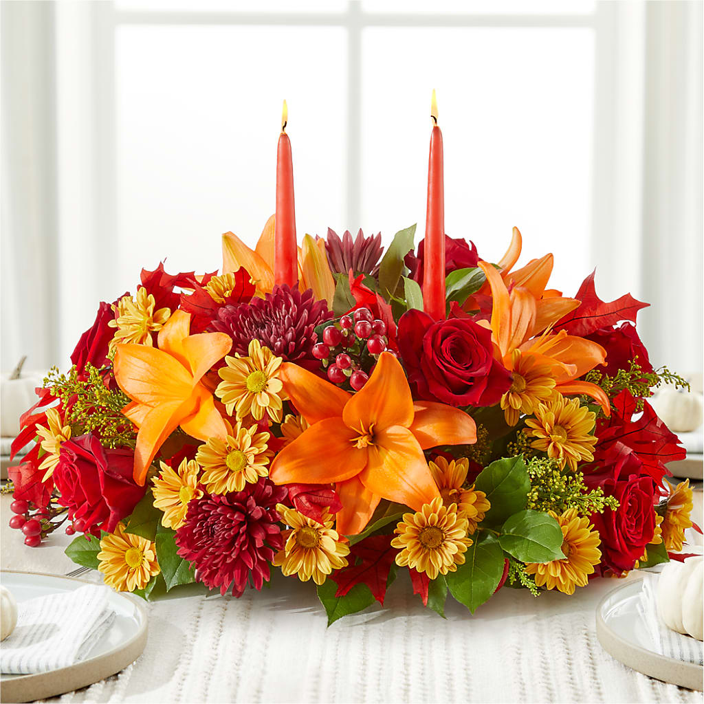 Autumn's Embrace Centerpiece – F & S FLOWERS DESIGN LLC, Margate FL