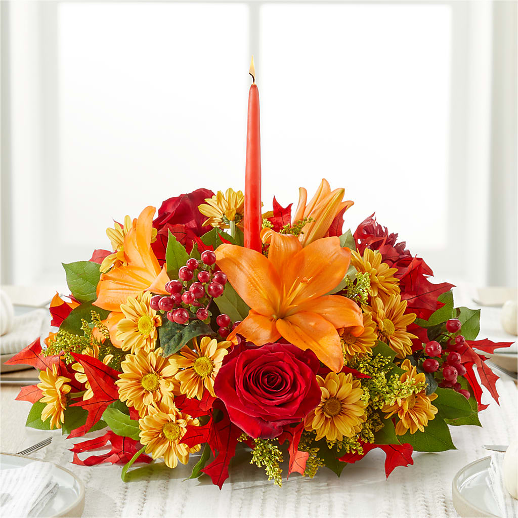Autumn's Embrace Centerpiece – F & S FLOWERS DESIGN LLC, Margate FL