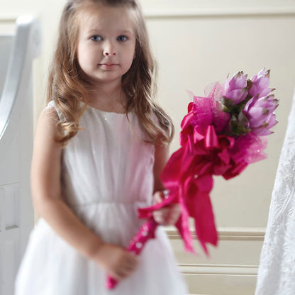 Sparkle Pink Flower Girl Bouquet – F & S FLOWERS DESIGN LLC, Margate FL